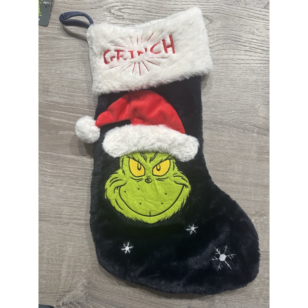 *NEW* Primark The Grinch Plush Christmas Stocking Holiday Decor 15"